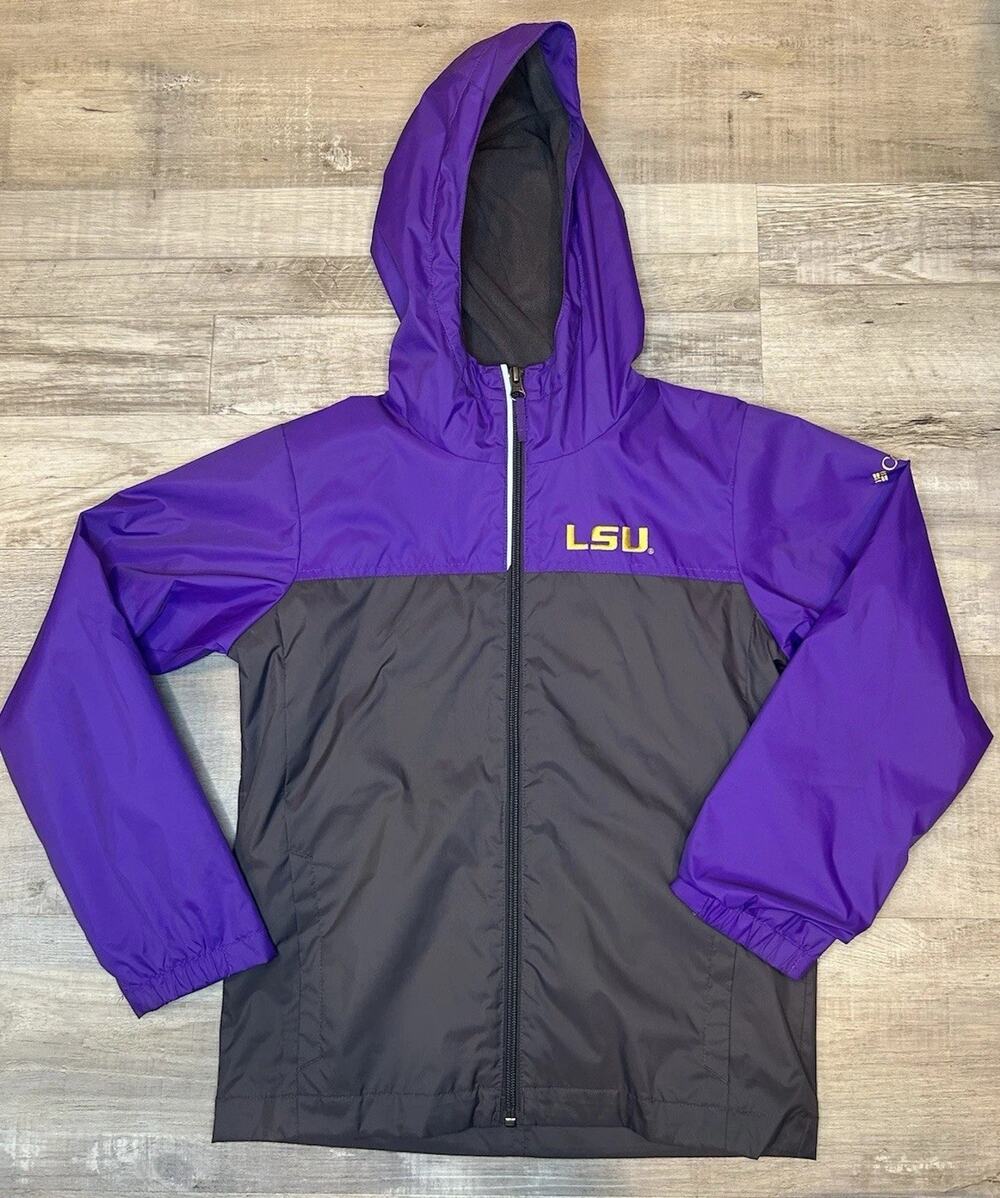 Columbia Kids Small (8) Windbreaker Purple And Gold GENTLY WORN ONCE